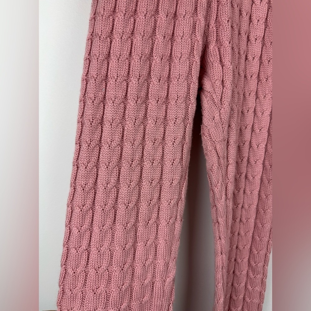 Black Label By C’EST Toi Pink Cable Knit Legging and Halter Top Set, Size Small - Picture 6 of 16